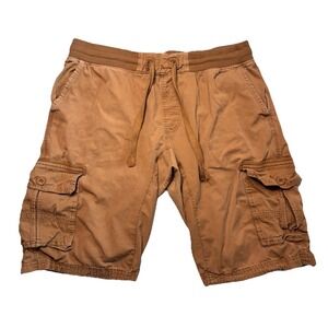 Southpole Y2K Mens XXXL Brown Cargo Shorts Drawstring Streetwear Hip Hop VTG